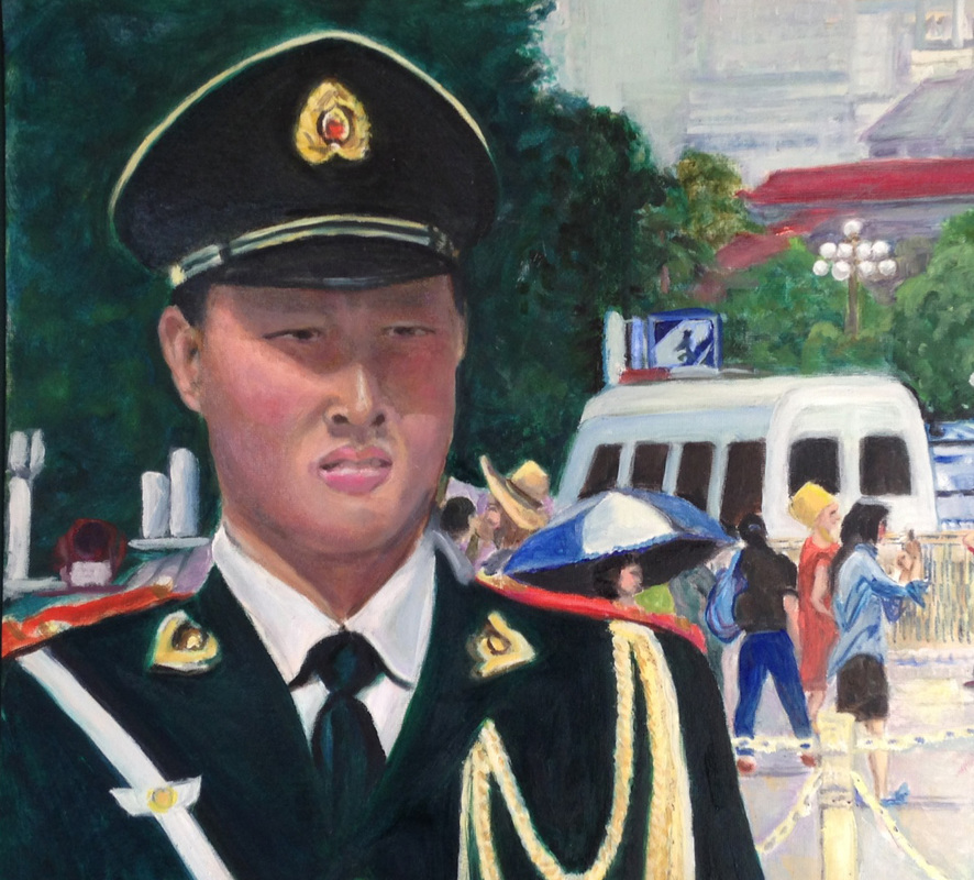 Chinese Soldier at Tiananmen Square 