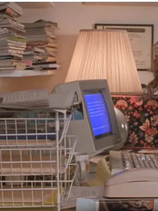 Meg Ryan’s workspace in When Harry Met Sally (film still, 1989)