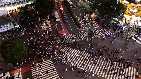 Birdseye View of Shibuya Crossing from the recently opened Magnet by Shibuya109 Rooftop. Image Source: Author’s Own Image.