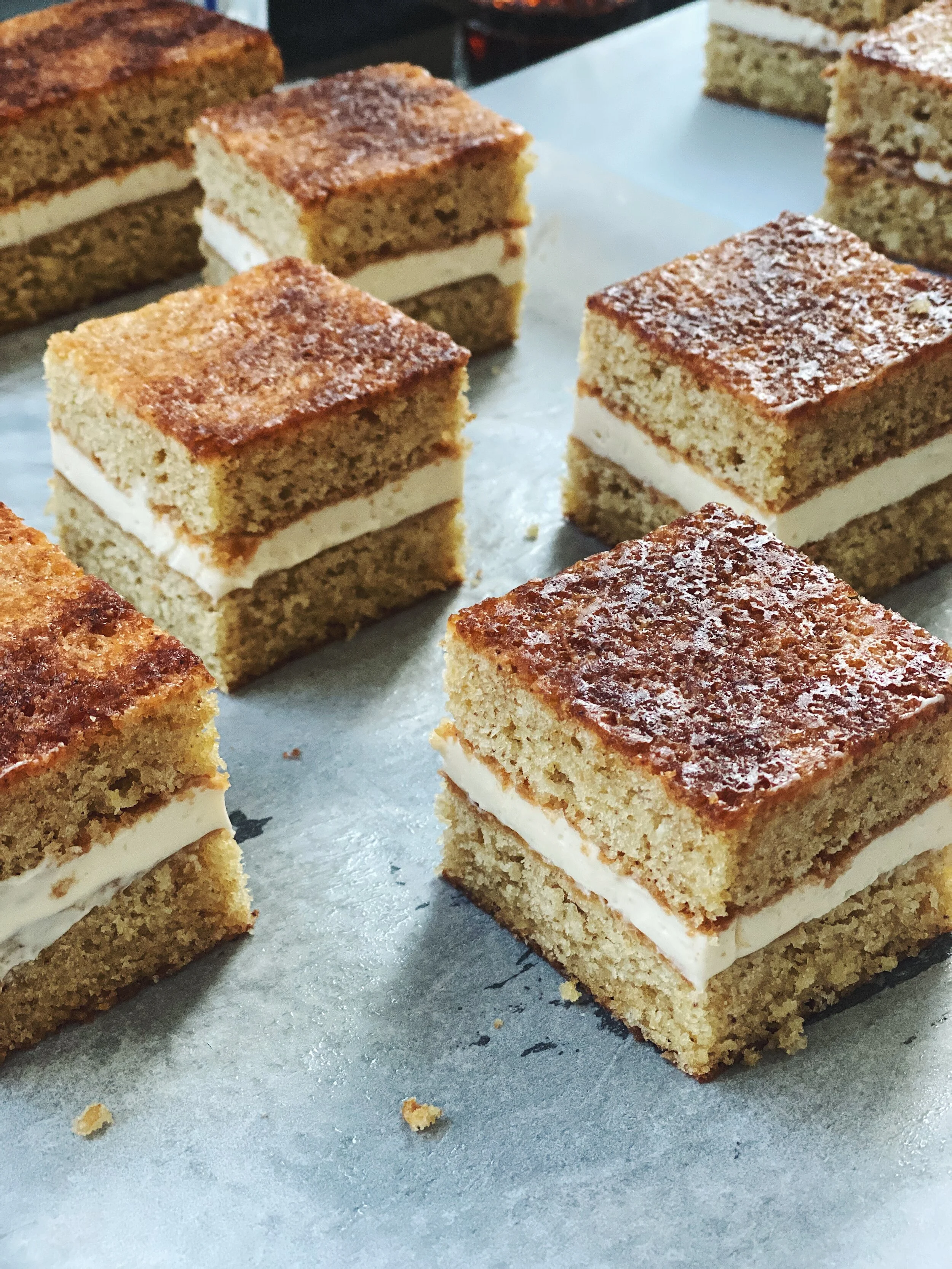 labneh cake with cultured cream cheese filling