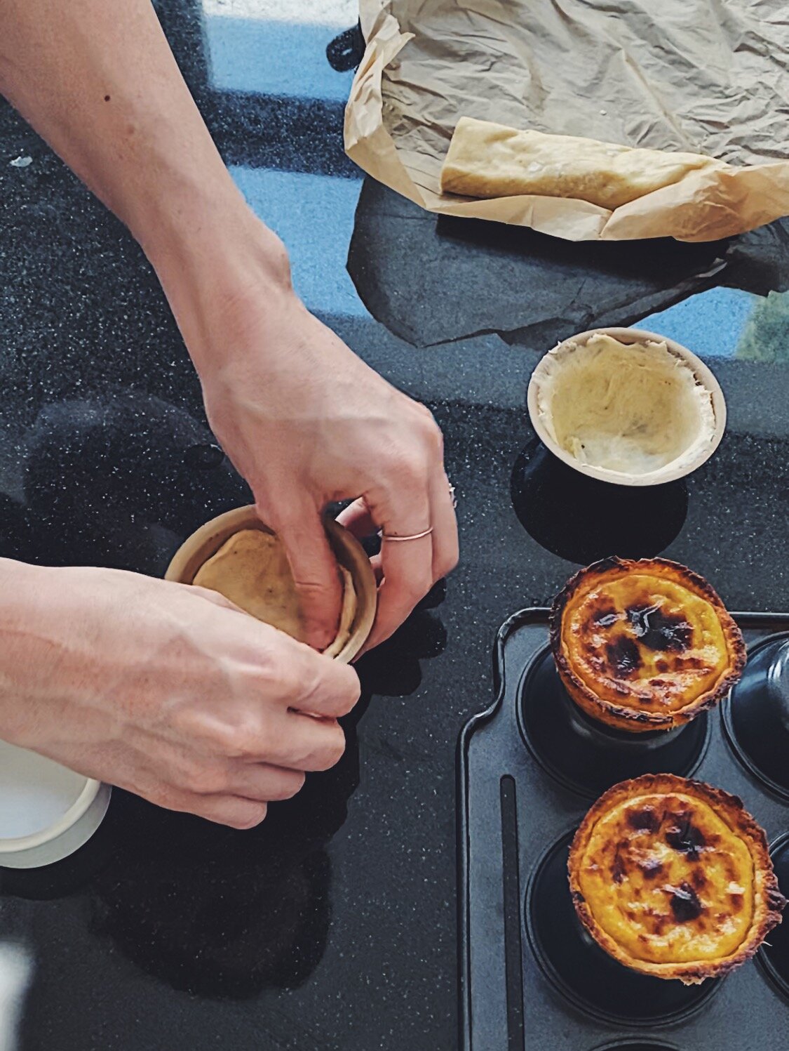 portuguese custard tarts.