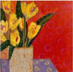 Yellow Tulips On Red