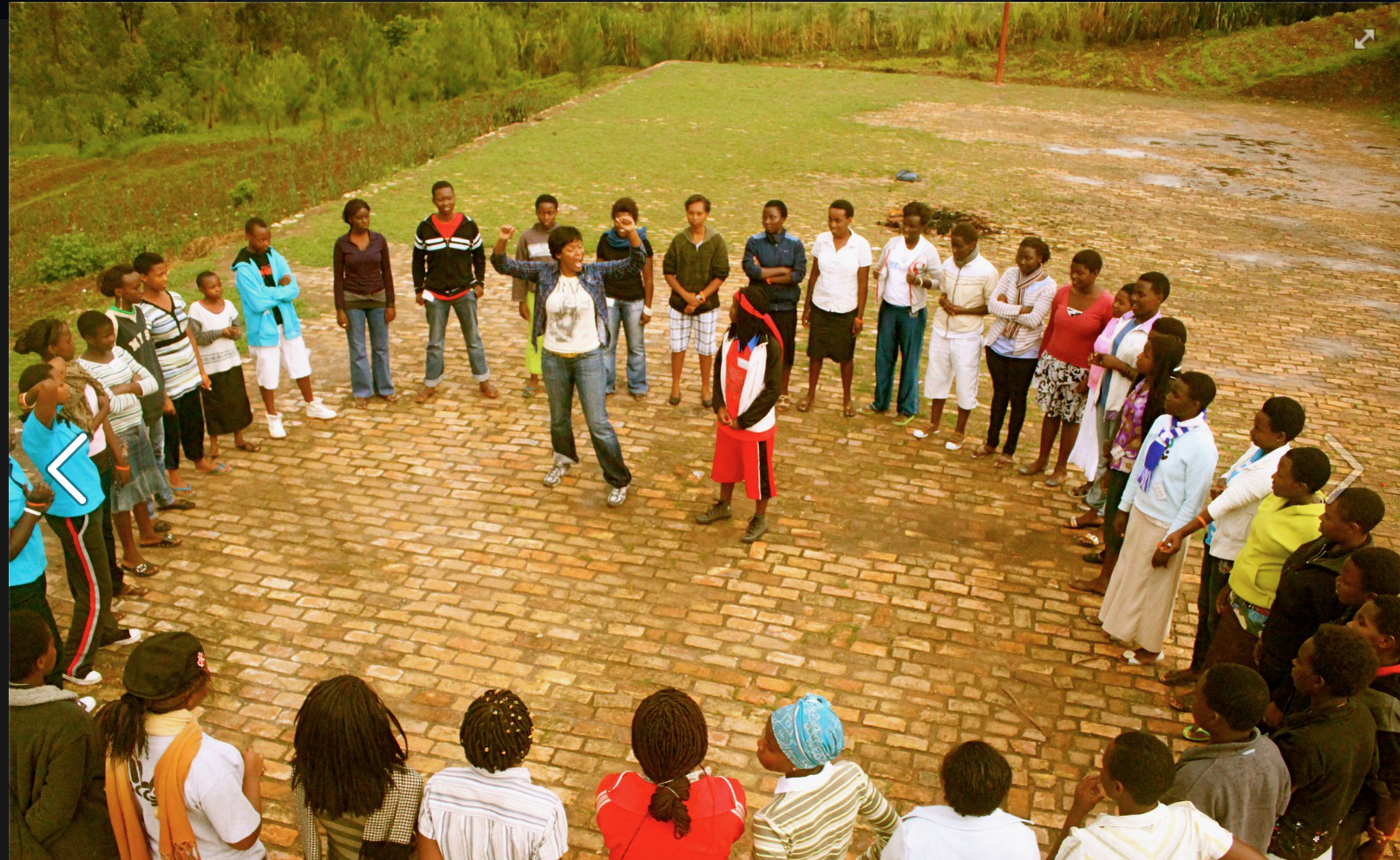 Leading group in Rwanda, Africa with G.L.O.W