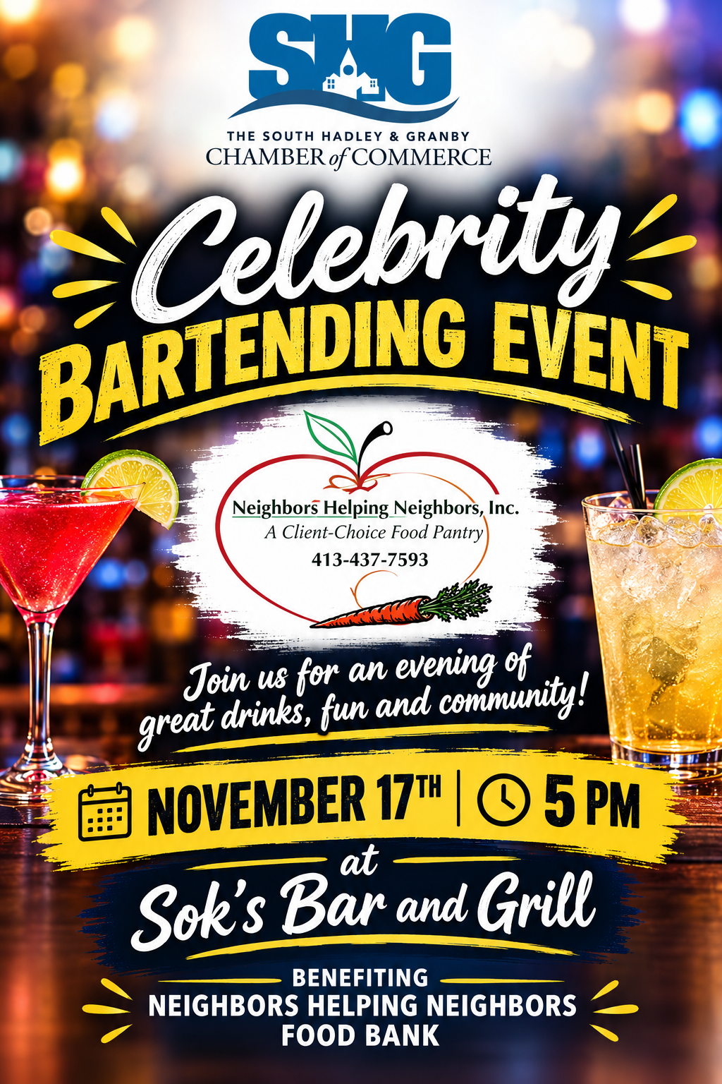 November Business After 5- Celebrity Bartenders at Sok's