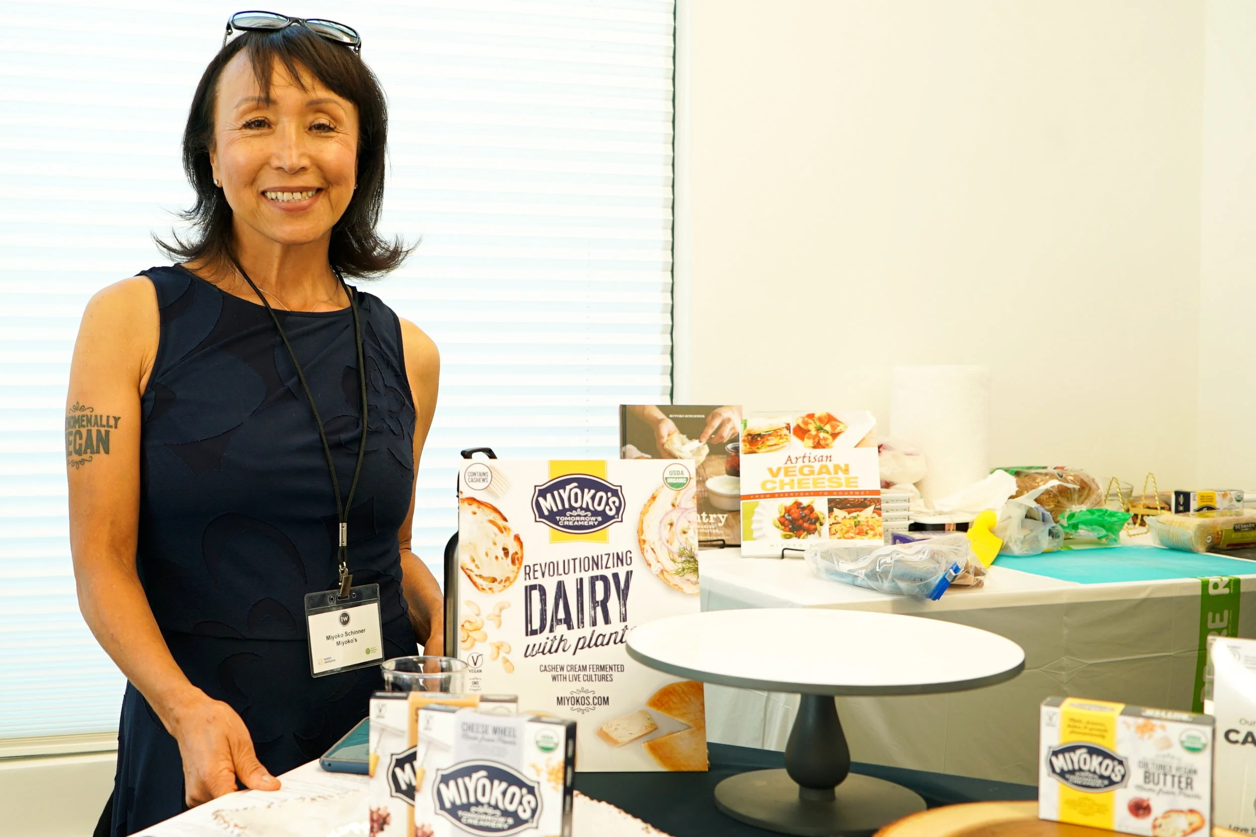Chef Miyoko Schinner shared a variety of her amazing plant-based vegan “cheese” products.