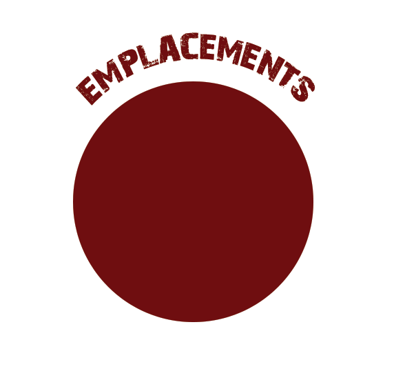 This was the original shop menu design. Two examples are featured below this, but the white outer rim would contain pngs of the Emplacements, which the player could select to purchase one. The center would display some basic information, like cost a