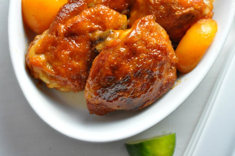 Peach Glazed Chicken Thighs