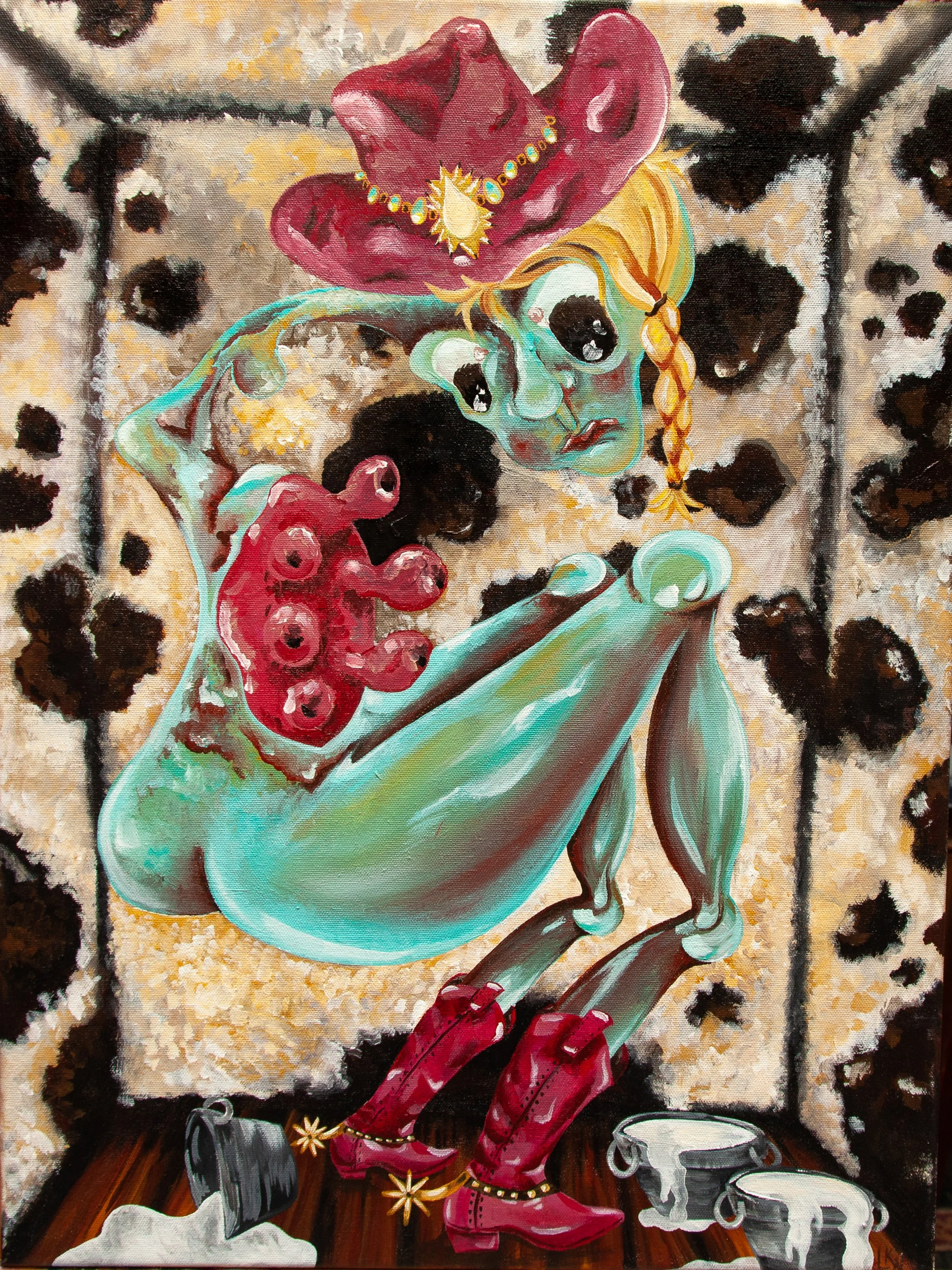 "NO USE CRYING OVER SPILLED MILK"  18"X24" $400