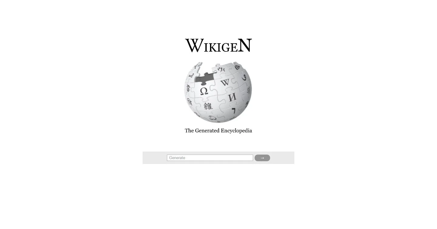 home page of Wikigen