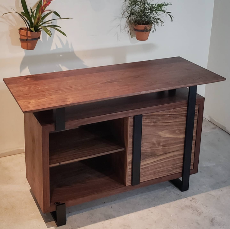 Walnut and steel credenza open.png