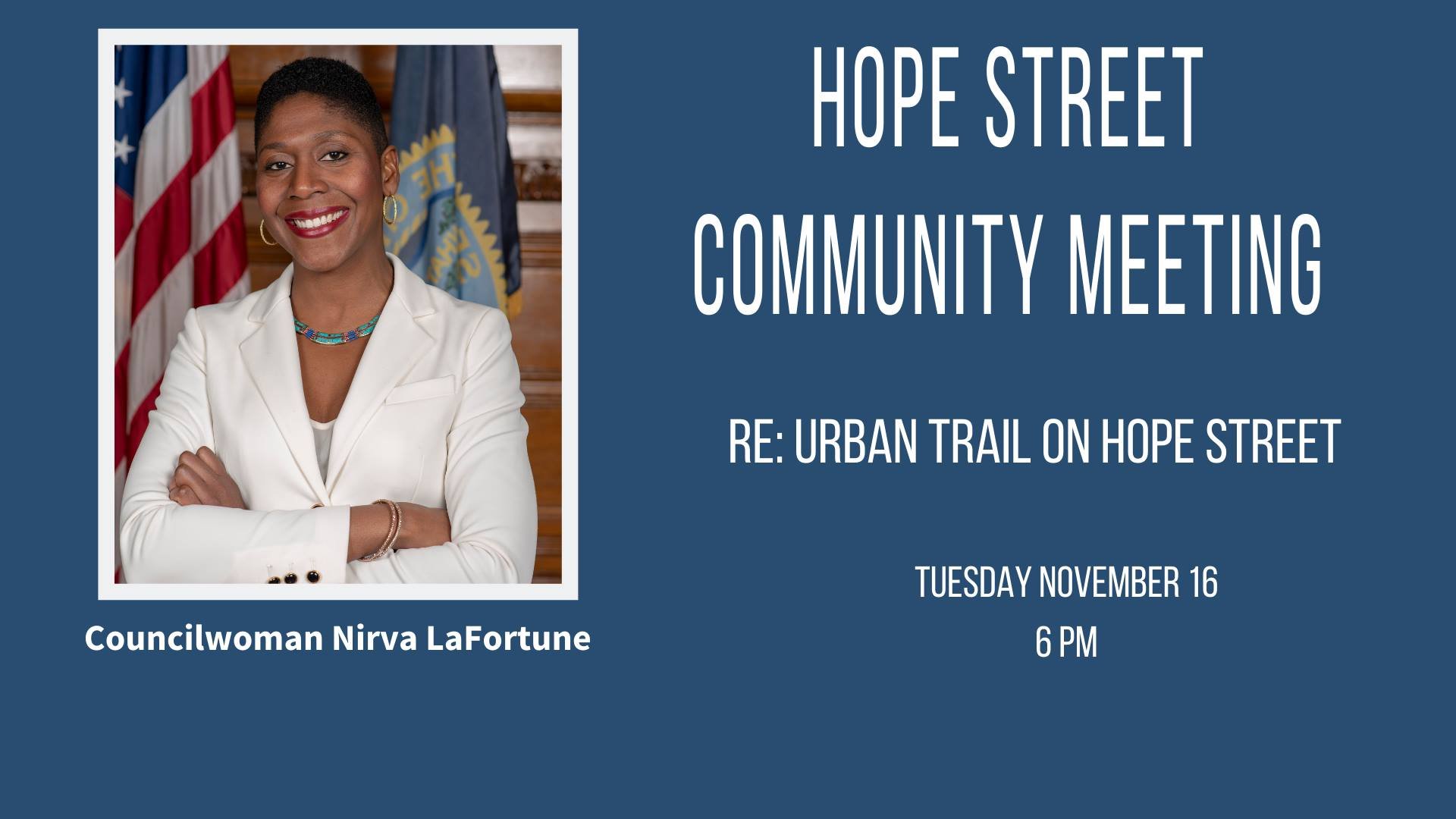 Hope Street Community Meeting Re: Urban Trails