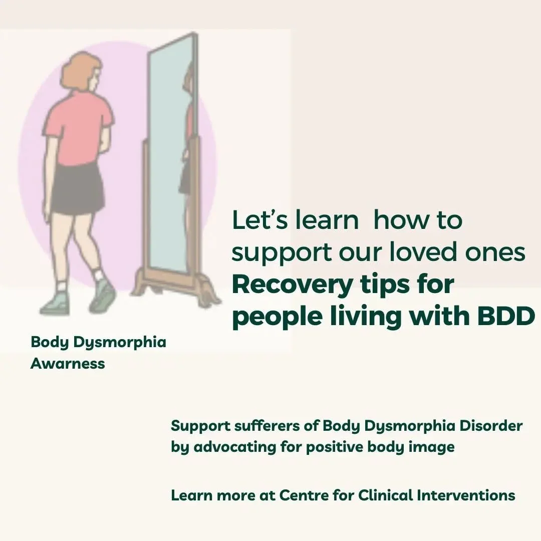 Body Dysmorphia Disorder can be difficult to live with for  the loved one experiencing symptoms of body image dissatisfaction and the community who support them. Learn more about managing flare ups during times of stress at CCI
 
➡️ www.cci.health.wa