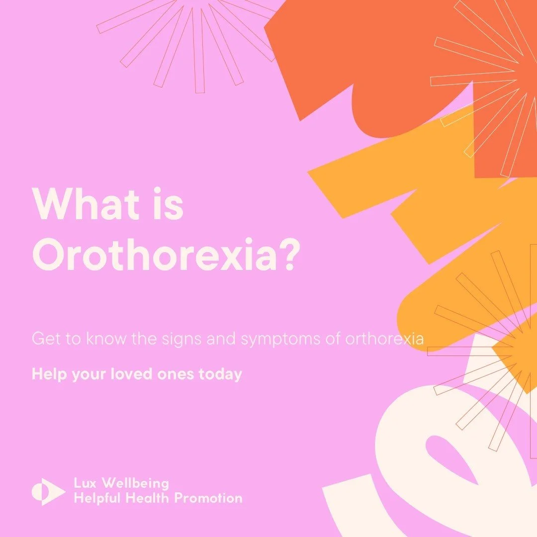 So, what is Orthorexia? This month, in the lead up to our run for The Butterfly Foundation, we are raising funds and awareness for eating disorders.

Orthorexia is characterised by a preoccupation with healthy eating and excessive exercise (oh the ir