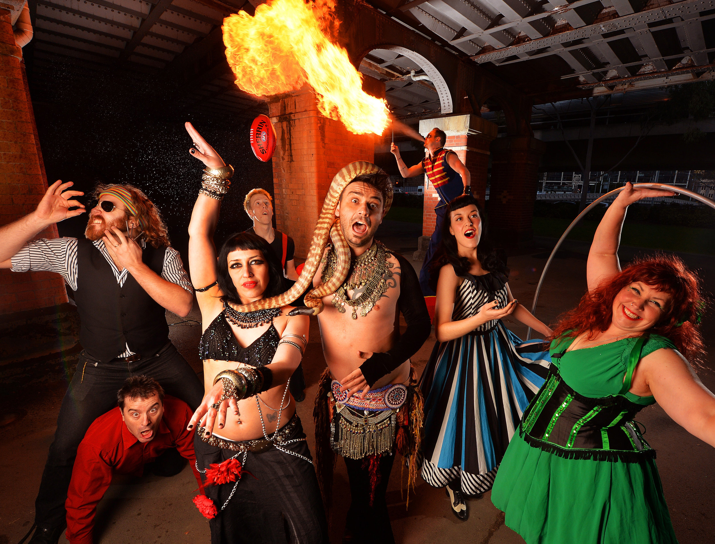 CHP_Export_77303760_Australia%27s  Circus King Roy Malloy fire breathing with some of the cast bef.jpg