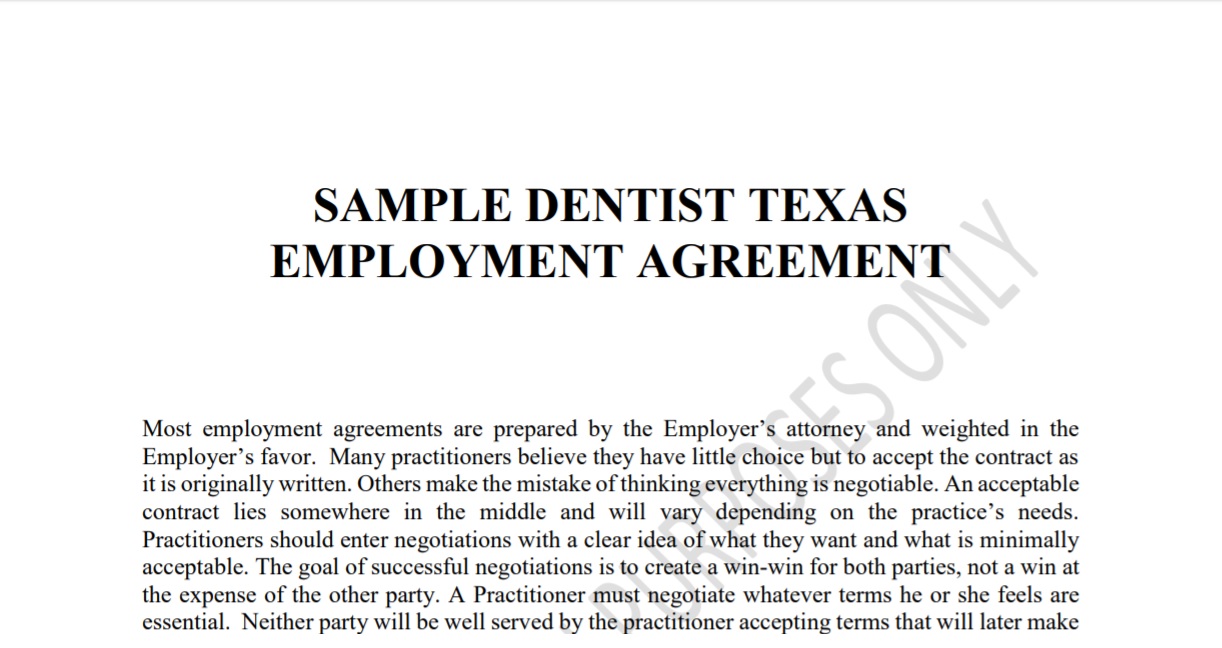 Sample Dentist Texas Employment Agreement.jpg