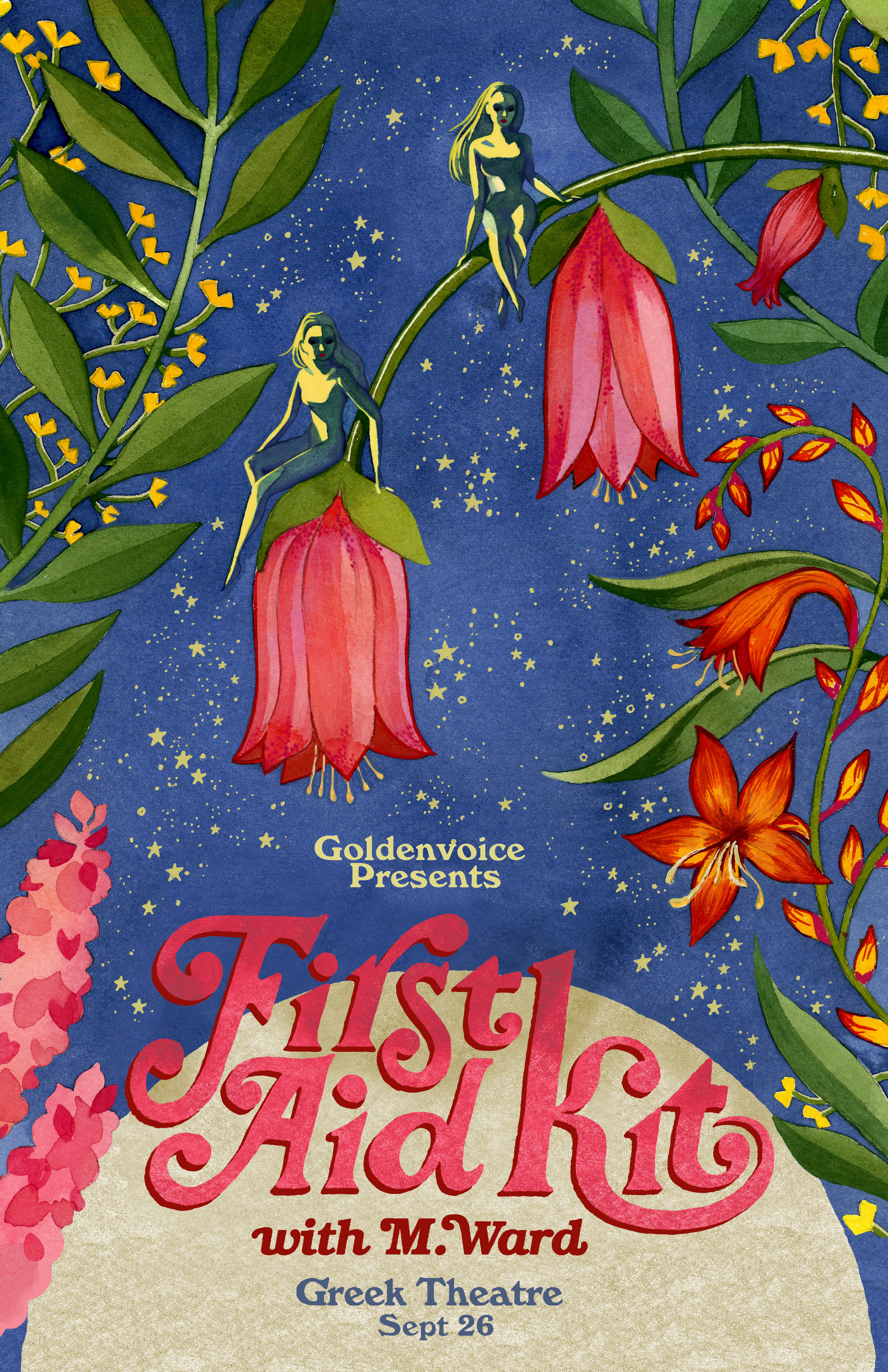 First Aid Kit concert poster for Goldenvoice LA