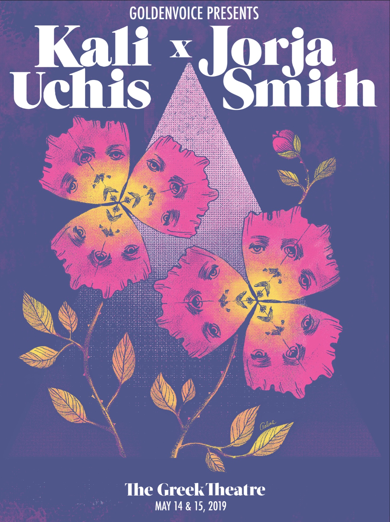 Kali Uchis x Jorja Smith Tour poster, 2019, Goldenvoice