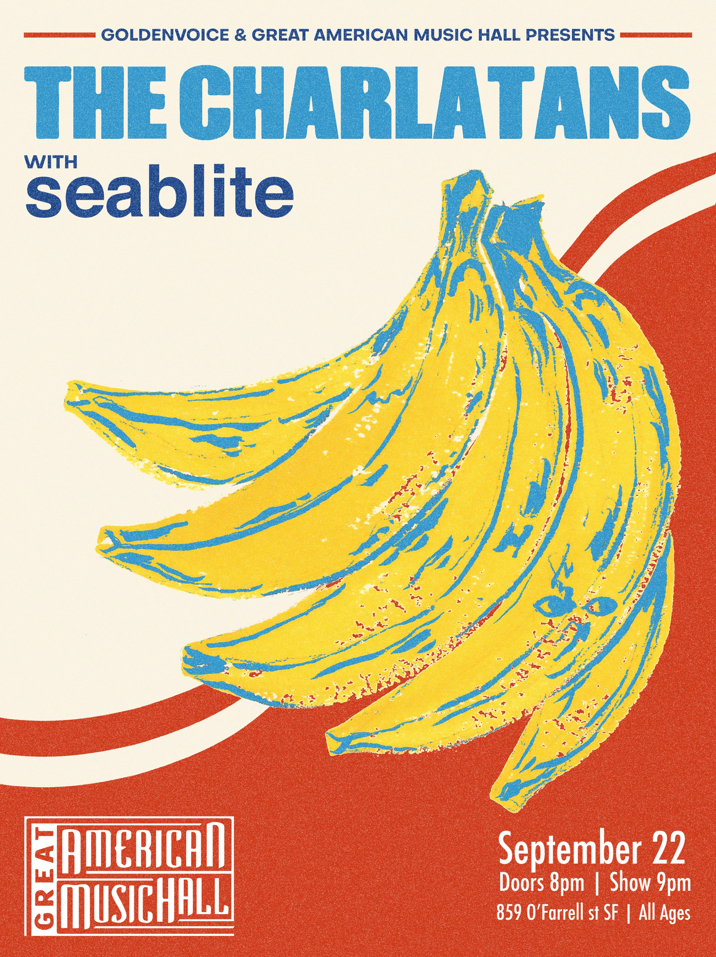 The Charlatans and seablite, Great American Music Hall show, SF, 09.22.18