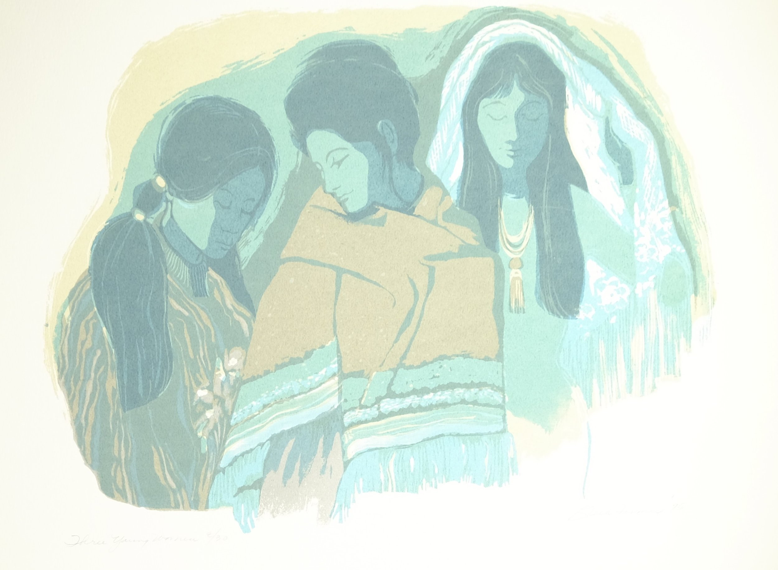 Three Young Women - Green