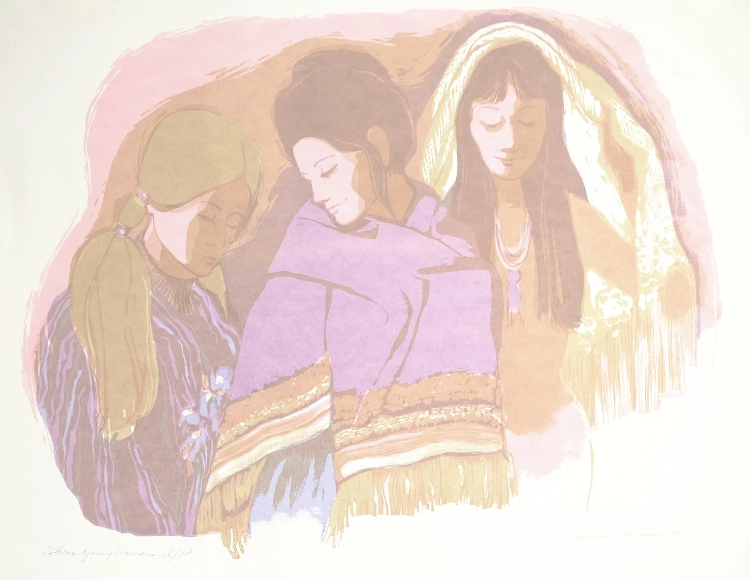 Three Young Women - Pink