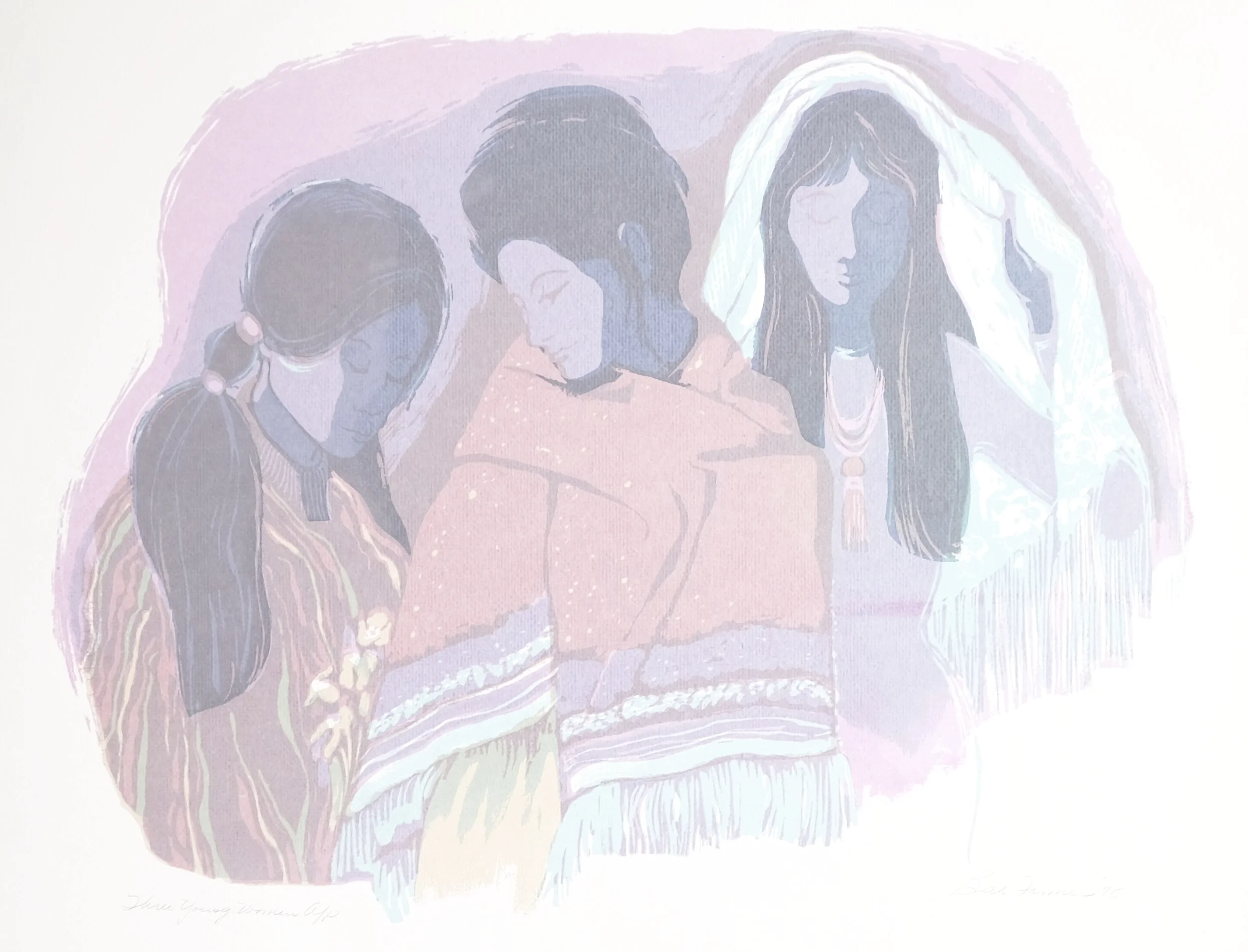 Three Young Women - Purple