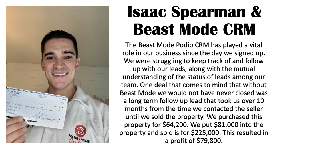 Isaac Spearman - Real Estate Investor CRM - Beast Mode CRM