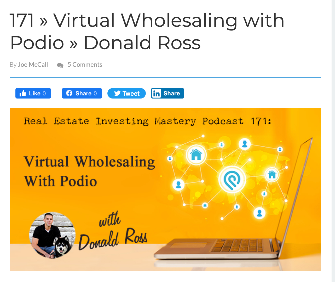 Real Estate Investing Mastery Podcast - Joe McCall - Donald Ross - REI Automation Squad - Beast Mode CRM