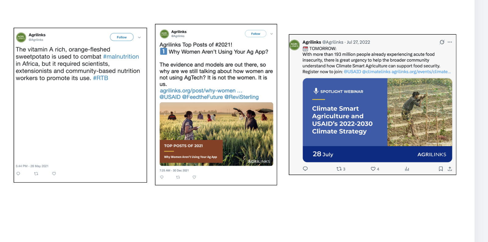 Social Media & Content Strategy for USAID Agrilinks