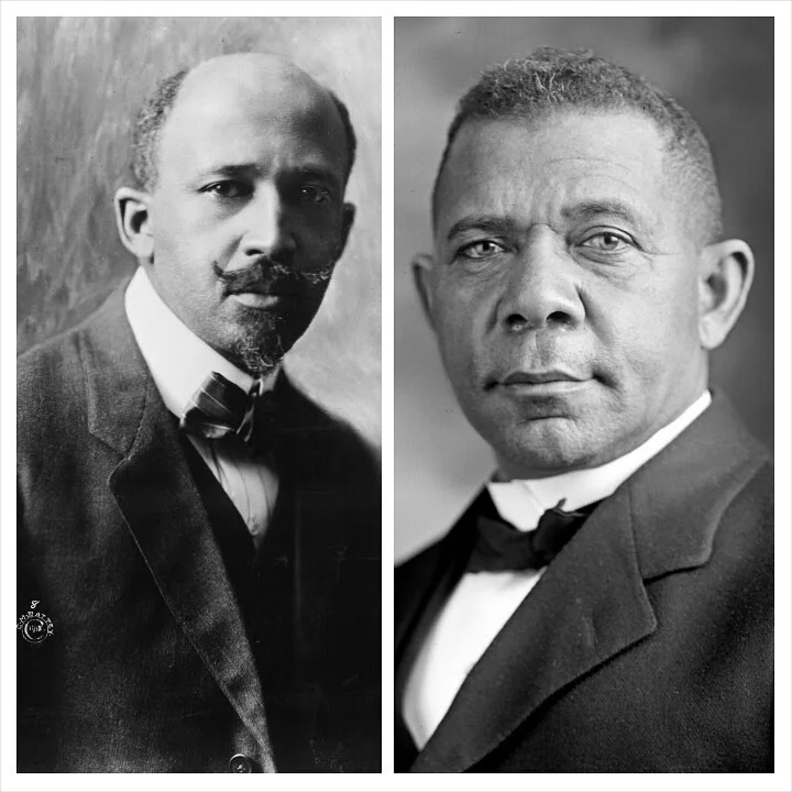 W.E.B. Dubois (left) and Booker T. Washington (right).