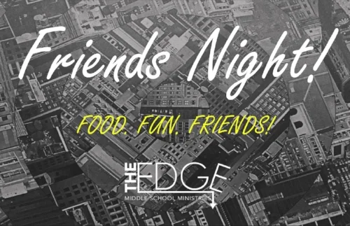 Think of a Lock-in, now squeeze all that fun into 3 hours on a Friday night and that’s how we get friends night! We’ll have tons of food, soda pop, 9 square, basketball, volleyball, video games, photo booth, music, and more!