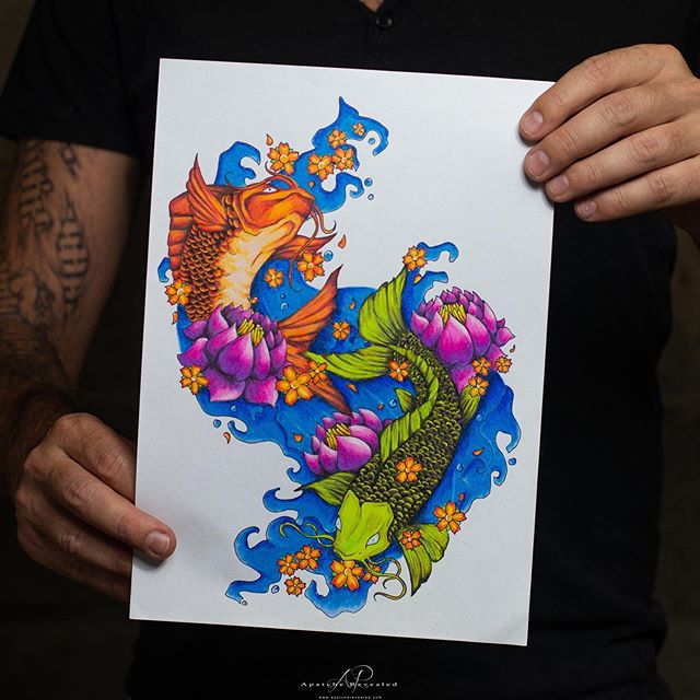 Couple of colourful koi fishes done in Prismacolors on Fabriano (29.7x42 cm)&nbsp;300 GSM ____________________________________________
#apatche #apatcherevealed #darylfrakes 
Come checkout my other Instagram accounts;
📷@apatche_photography
🎨@apatch