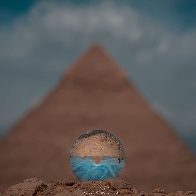 I got a lens balls to try out, what better place to give it a go than in front of the pyramids..
. 
This may be a bit of fun for a few different angles and I&rsquo;m thinking this may be better upside down ?
__________________________________________