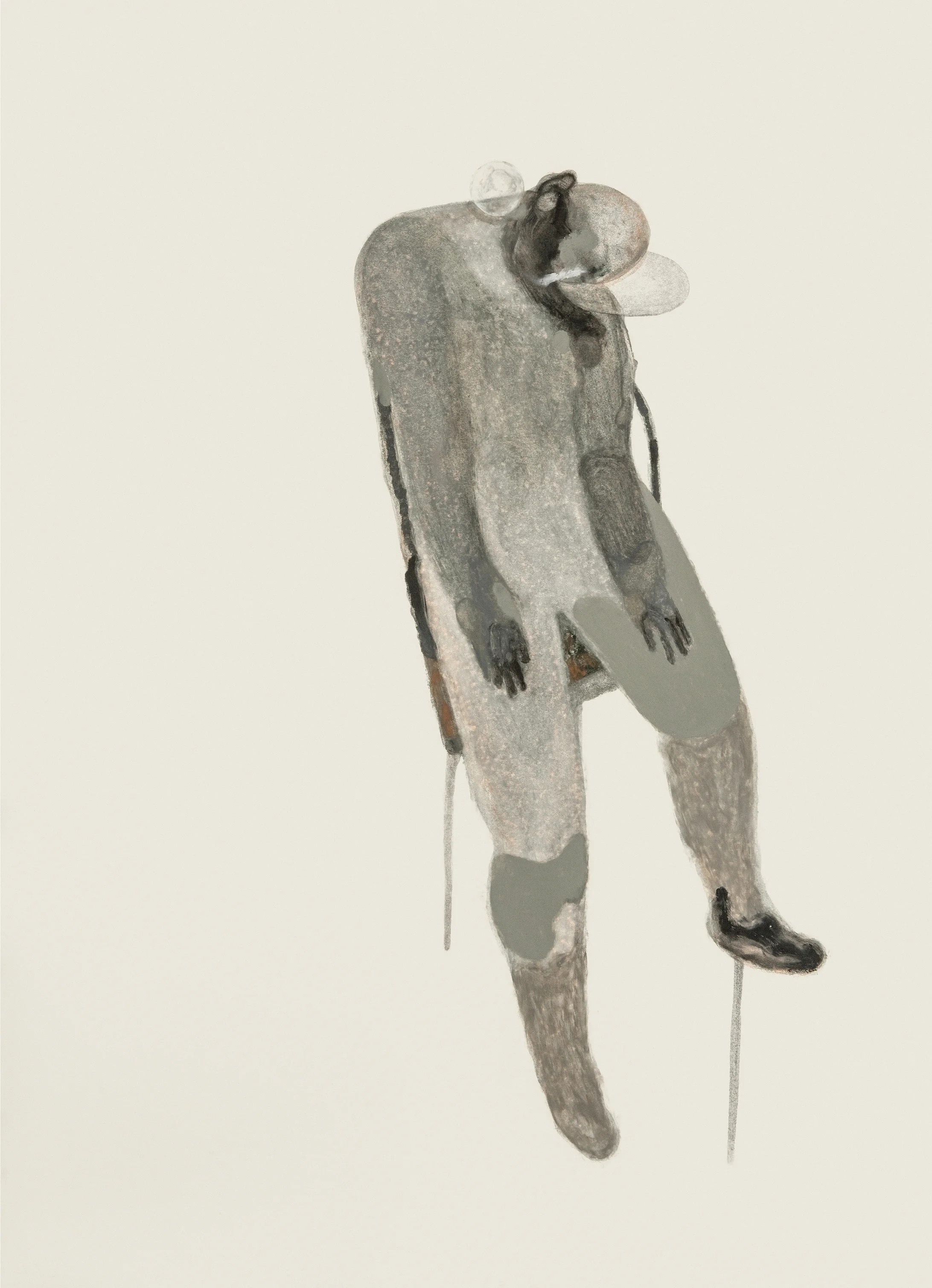 Epitimia #4, 2017, pastelli a cera e pastelli a olio su carta, 77x55 cm