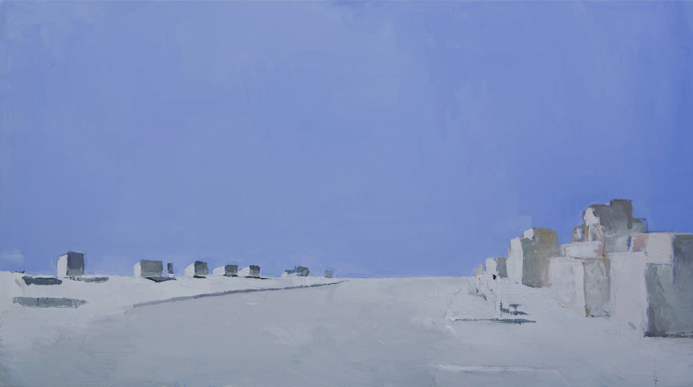 Alessandra Giovannoni, Lungomare di Ostia, 2014, olio su tela, 108x200cm