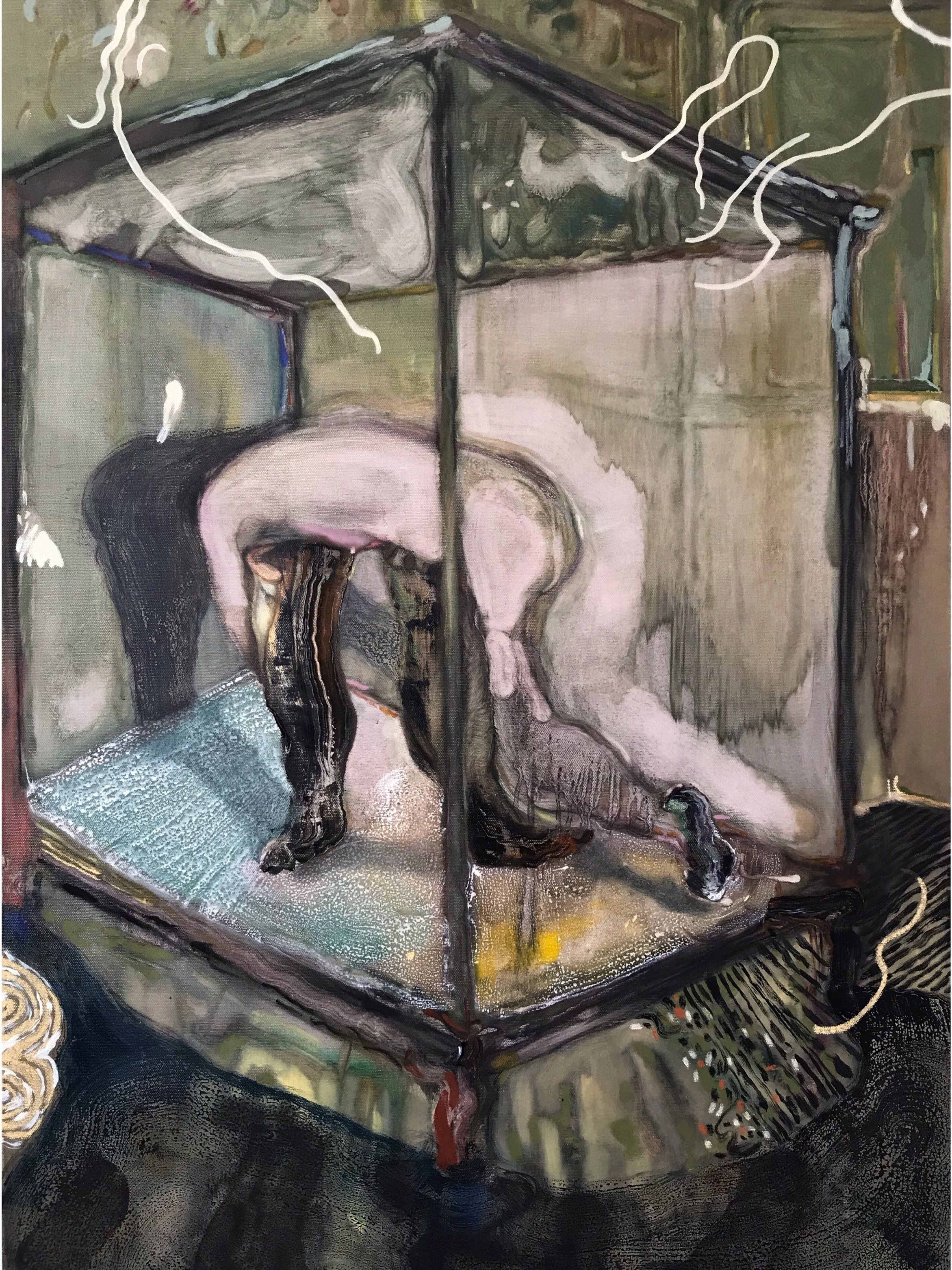 Roba simile, 2018, tecnica mista su tela, 100x70 cm