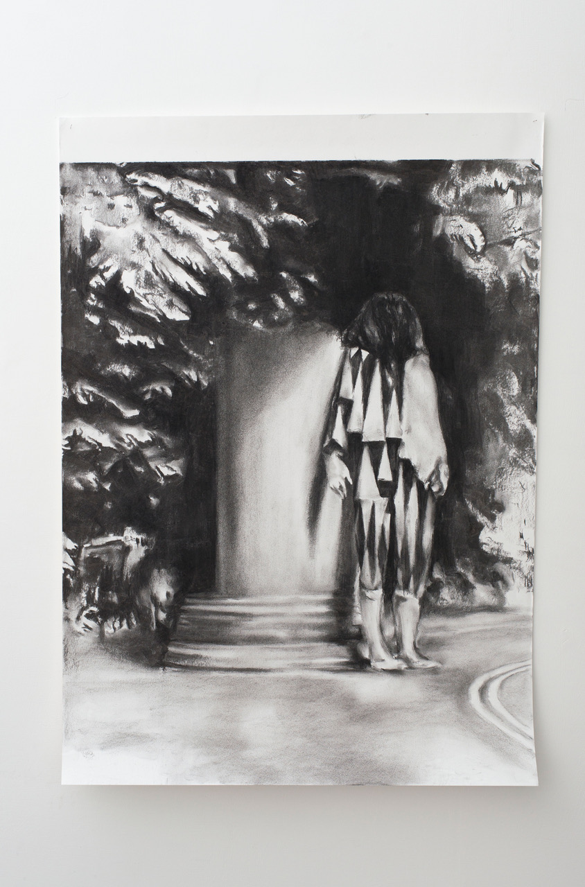 Alessandro Scarabello, The Hitch-hiker, 2016 Carboncino su carta 105 x 75 cm