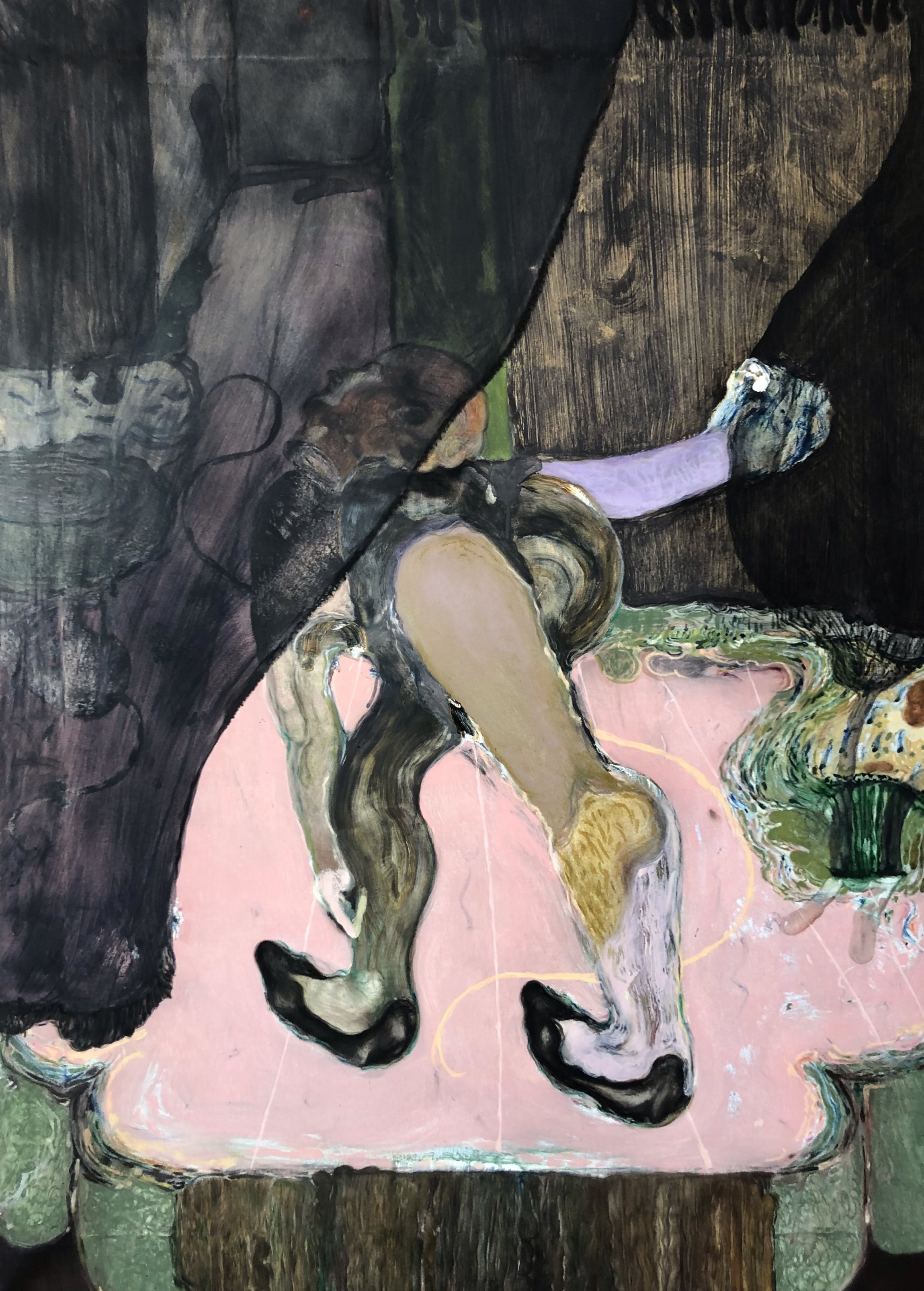 Trofallassi, 2019, tecnica mista su tela, 140x100 cm