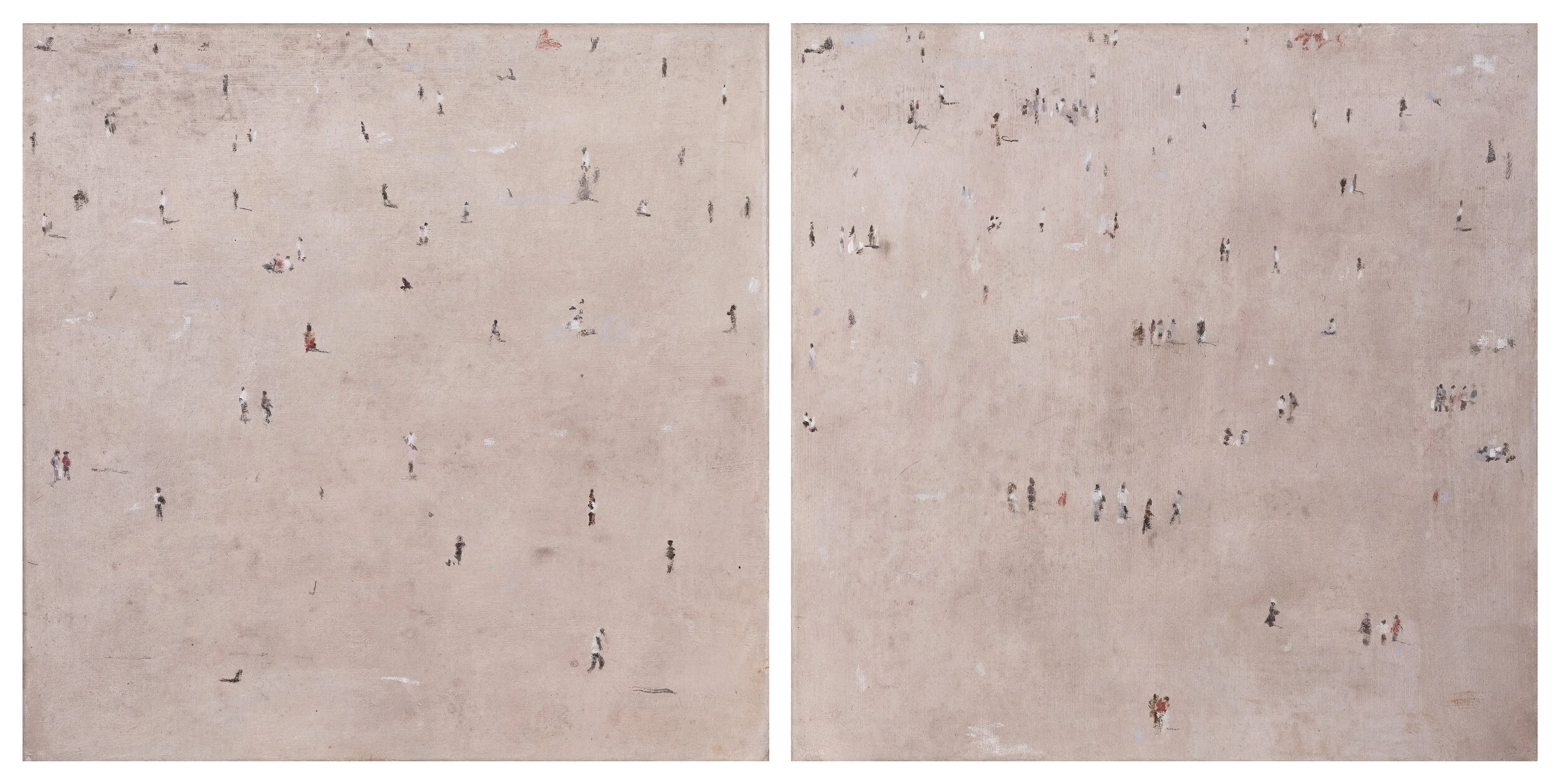 LE BRICIOLE  DI UN BISCOTTO,2018, tecnica mista su carta foderata su tela, dittico, cm 30x60 .jpg