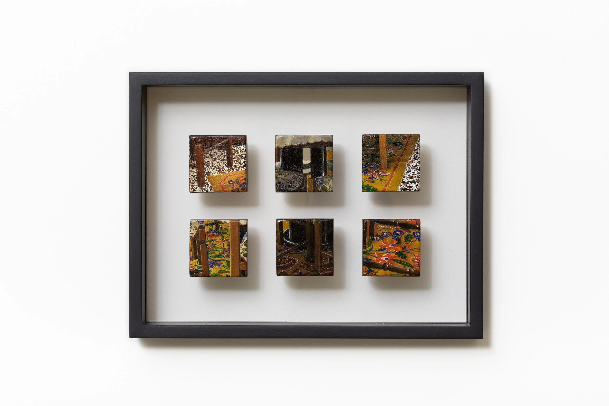 Home #5, 2014, olio su tavola, 6 elementi 4,5 x 4,5 cm cadauno