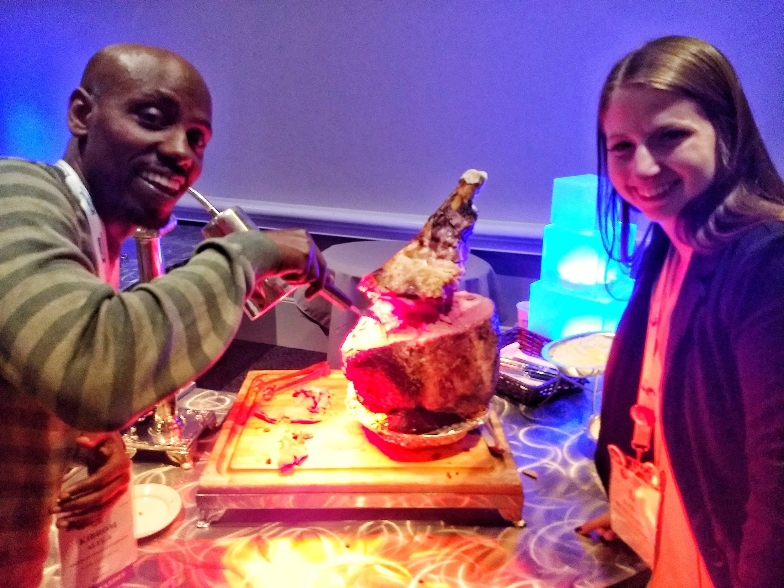 Kibrom and I during the ASPET division mixers with the dinner served.