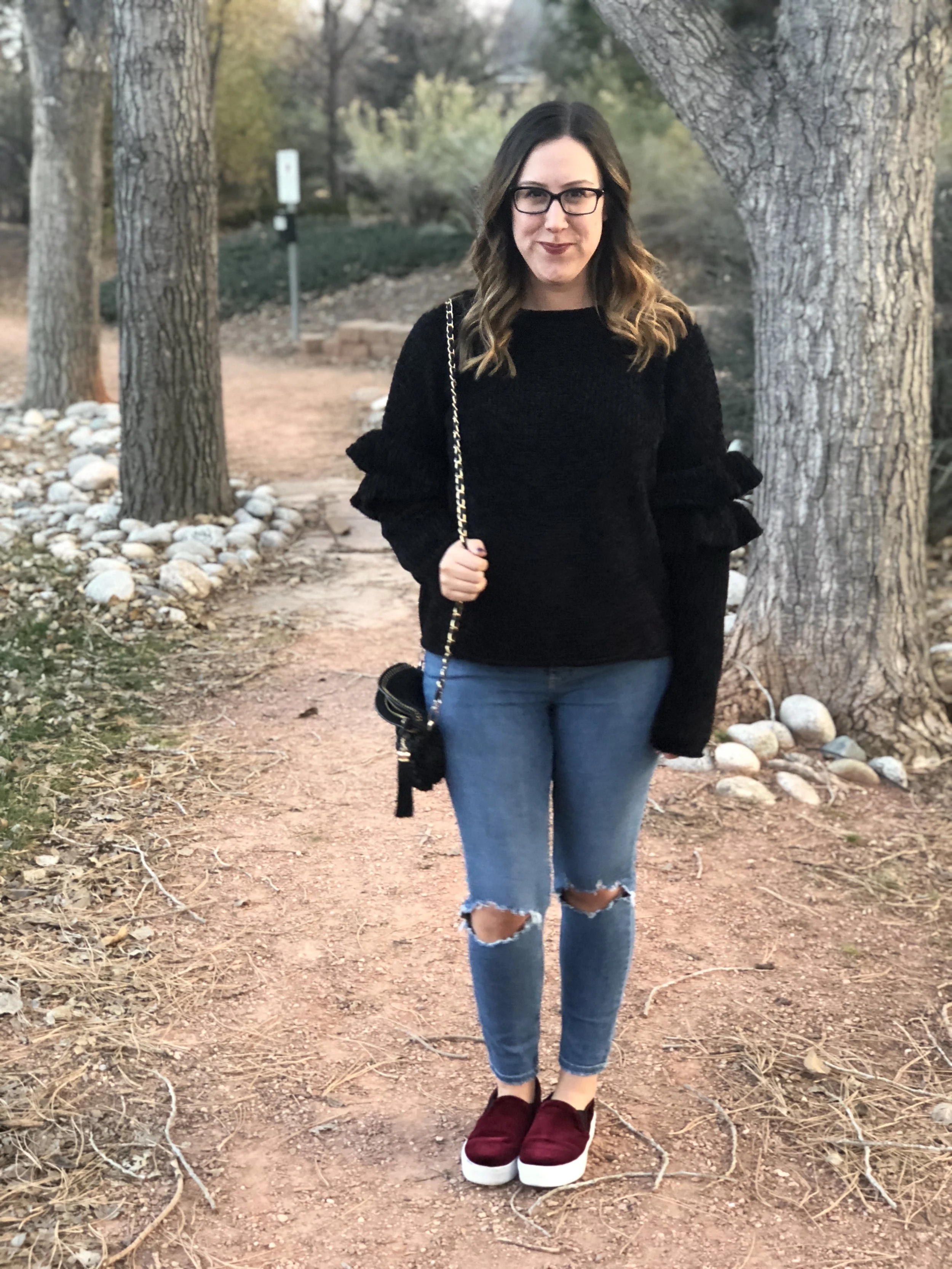 You can really see the color of the sneakers in this photo! Perfect for the holidays! 