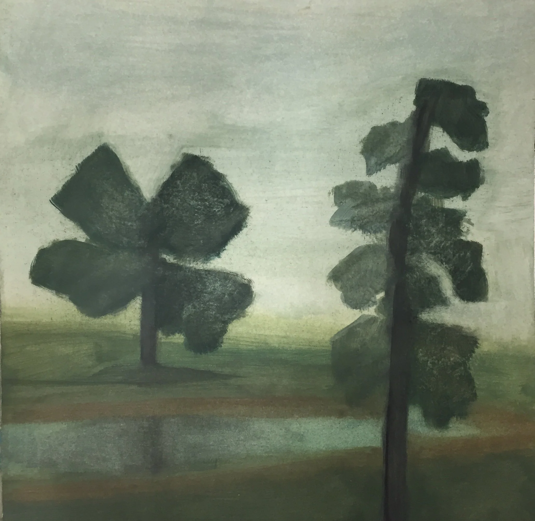  12 x 12“ oil on paper on wood panel. 2021 