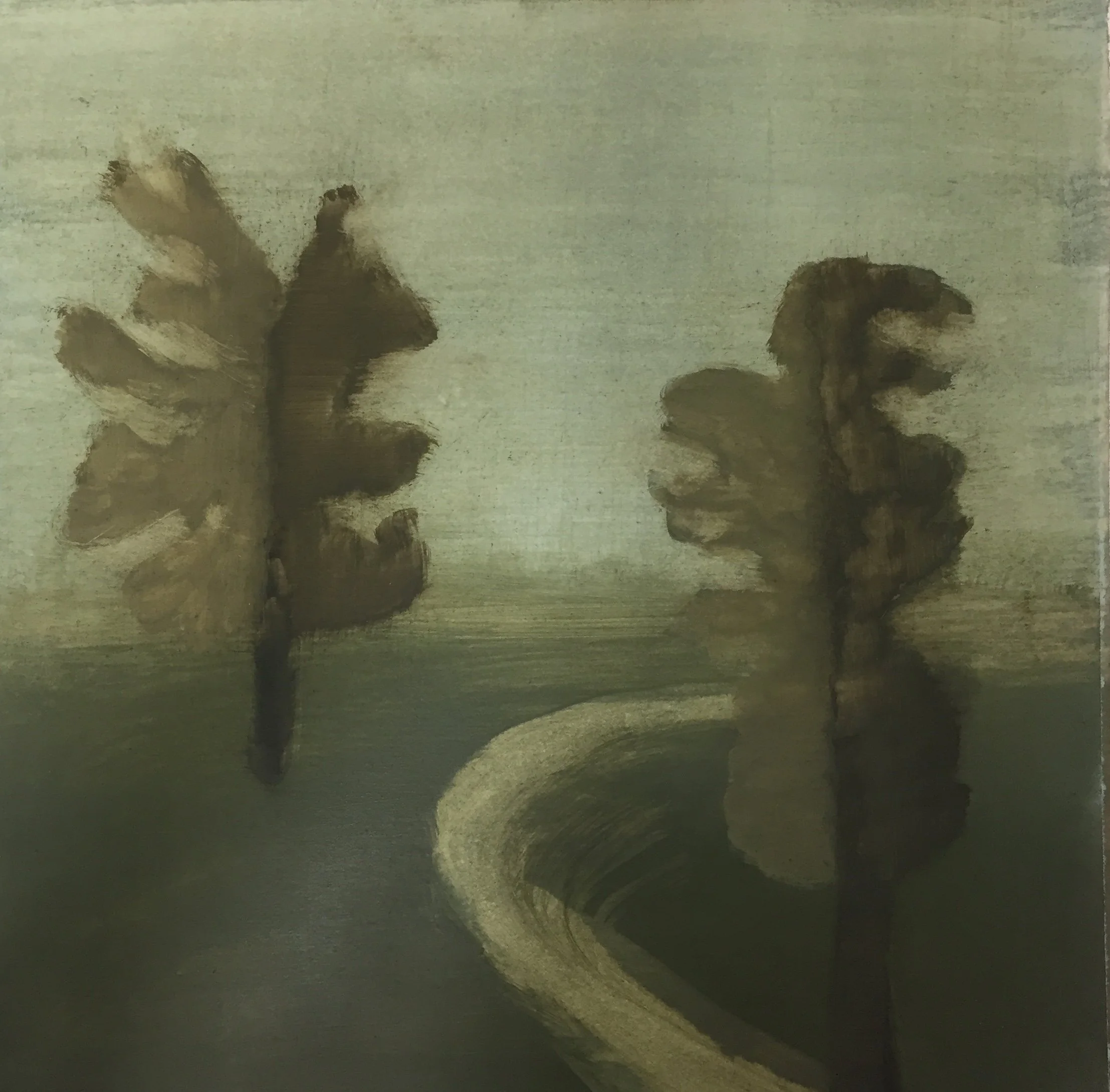  12 x 12“ oil on paper on wood panel 2021 