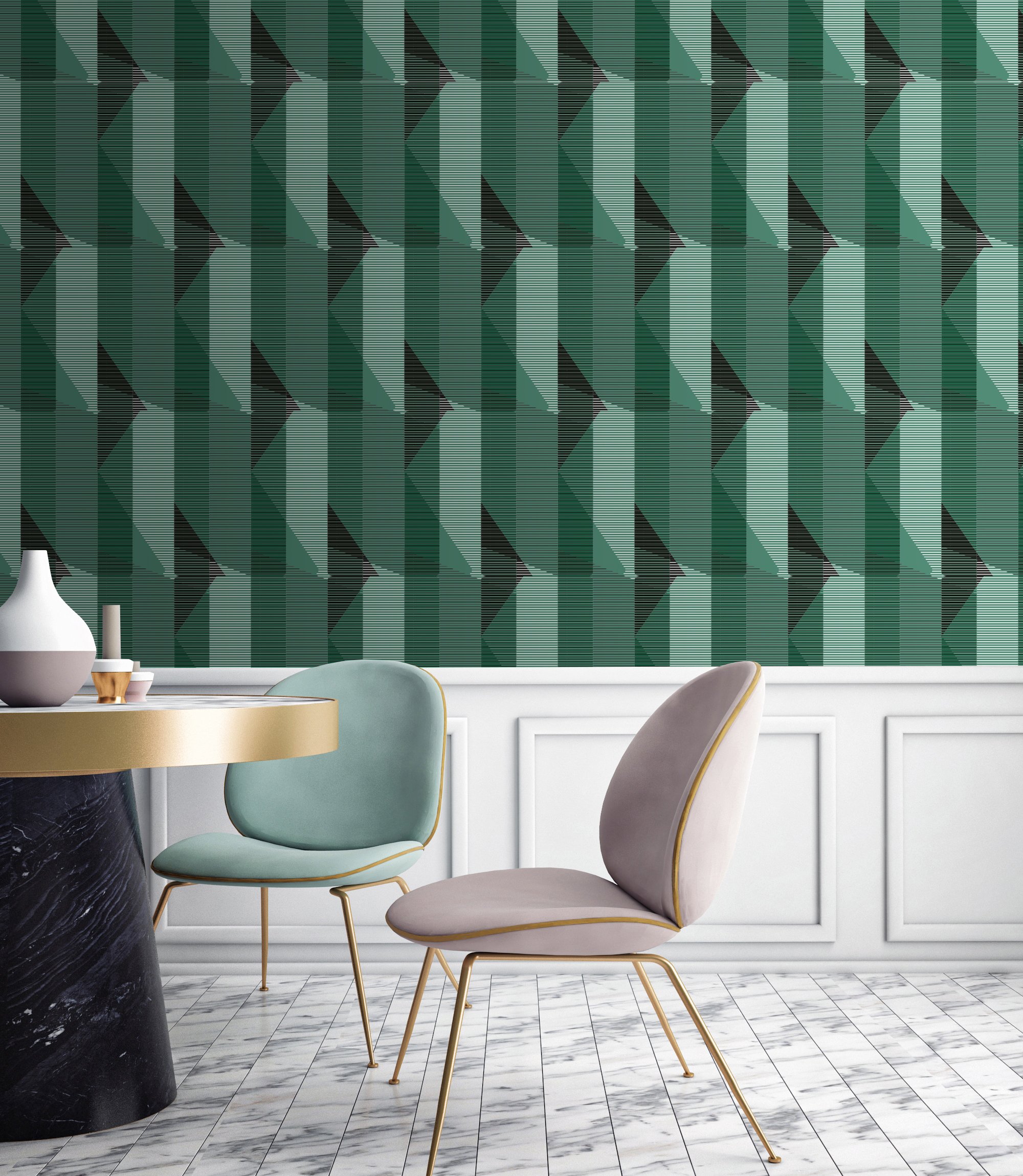 Elcho-green-wallpaper-dinning--Leigh Bagley-Graphic Wallpaper.jpg