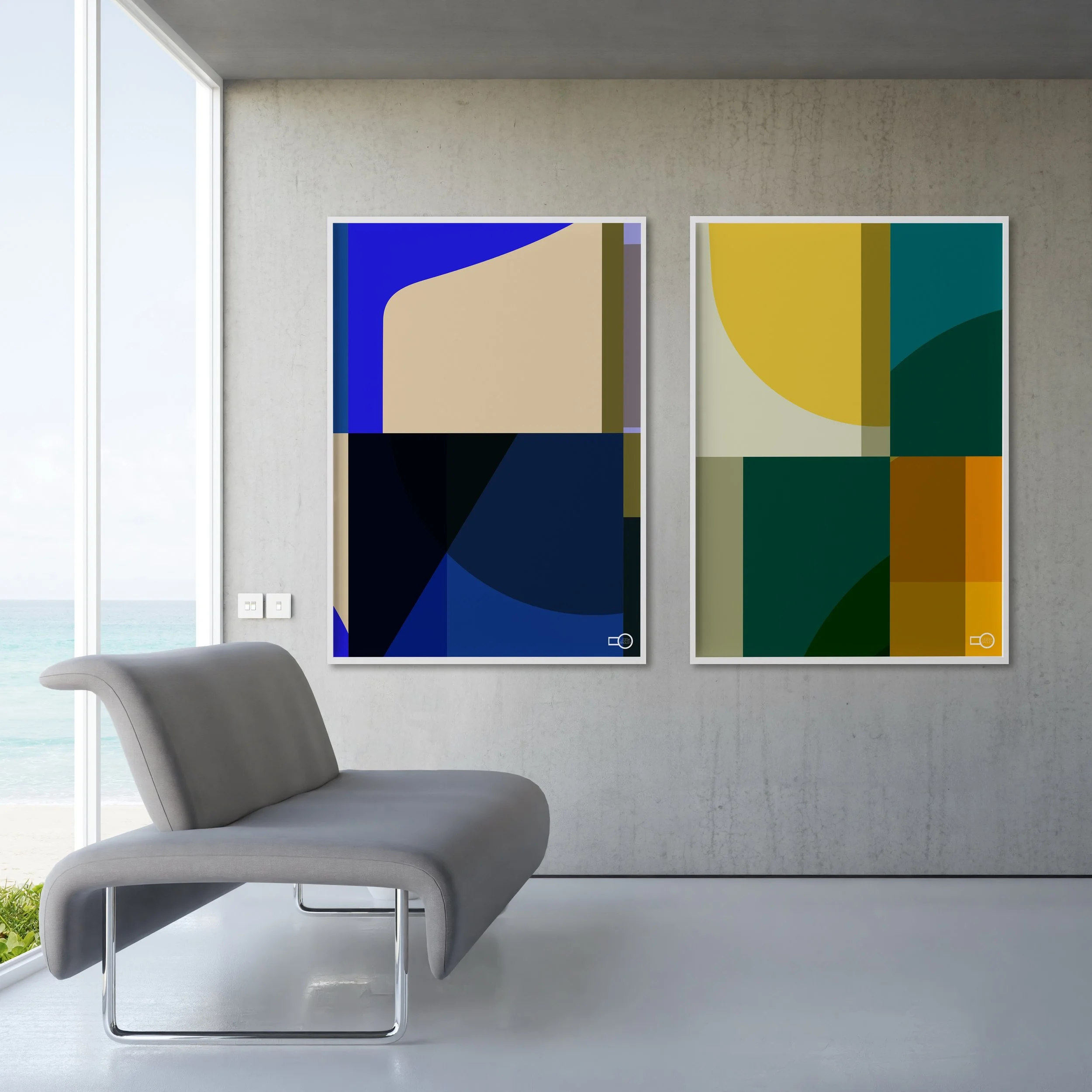 Modernist colour, made affordable.

Our open edition poster prints take inspiration from the clean geometry, bold colour and timeless simplicity of modernist design &mdash; with a little Palm Springs, mid-century optimism thrown in.

Designed to brin