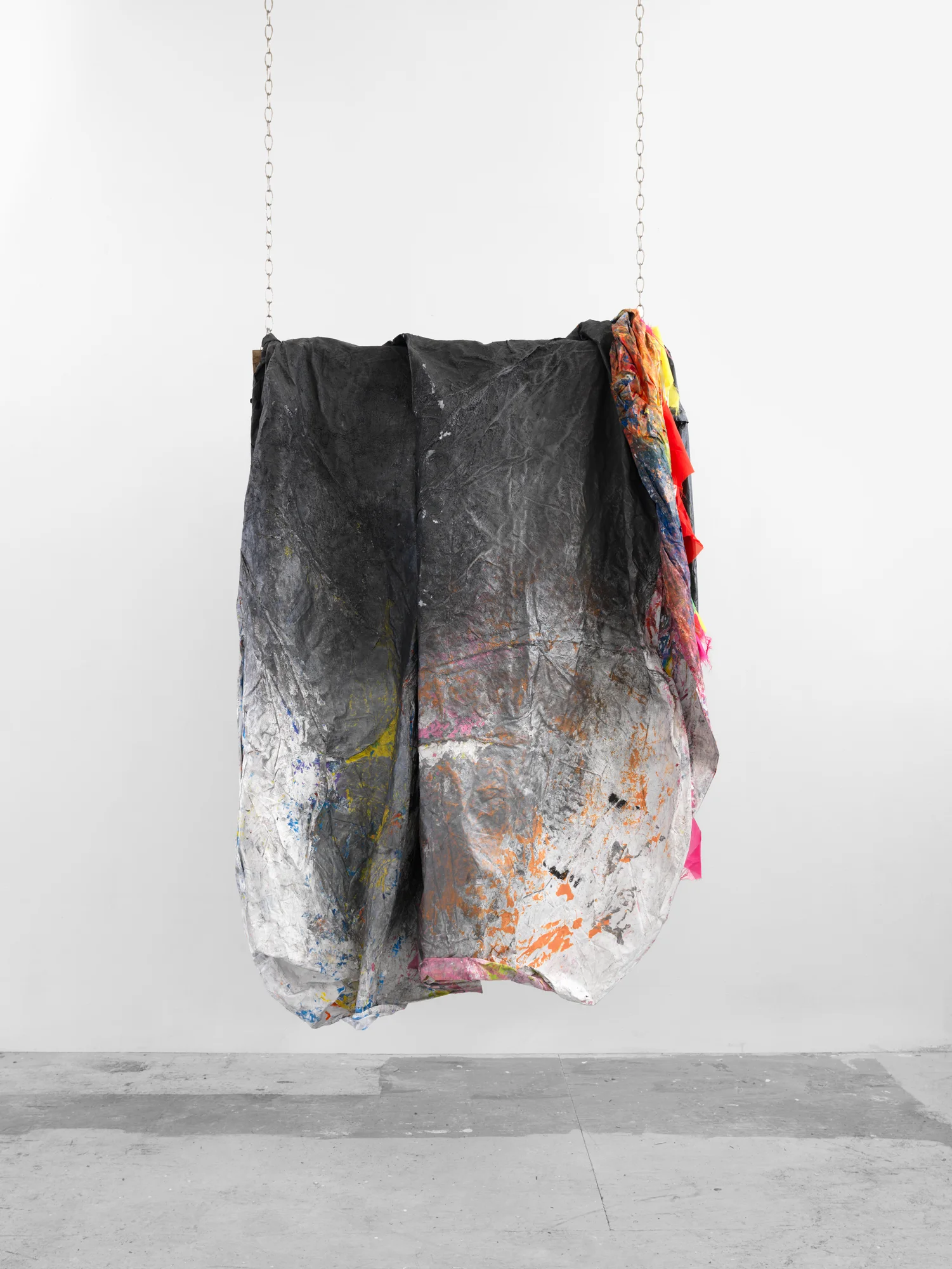 Untitled (Mouth) 94''x12''x42'' Acryllic, Graphite on sheet 2018