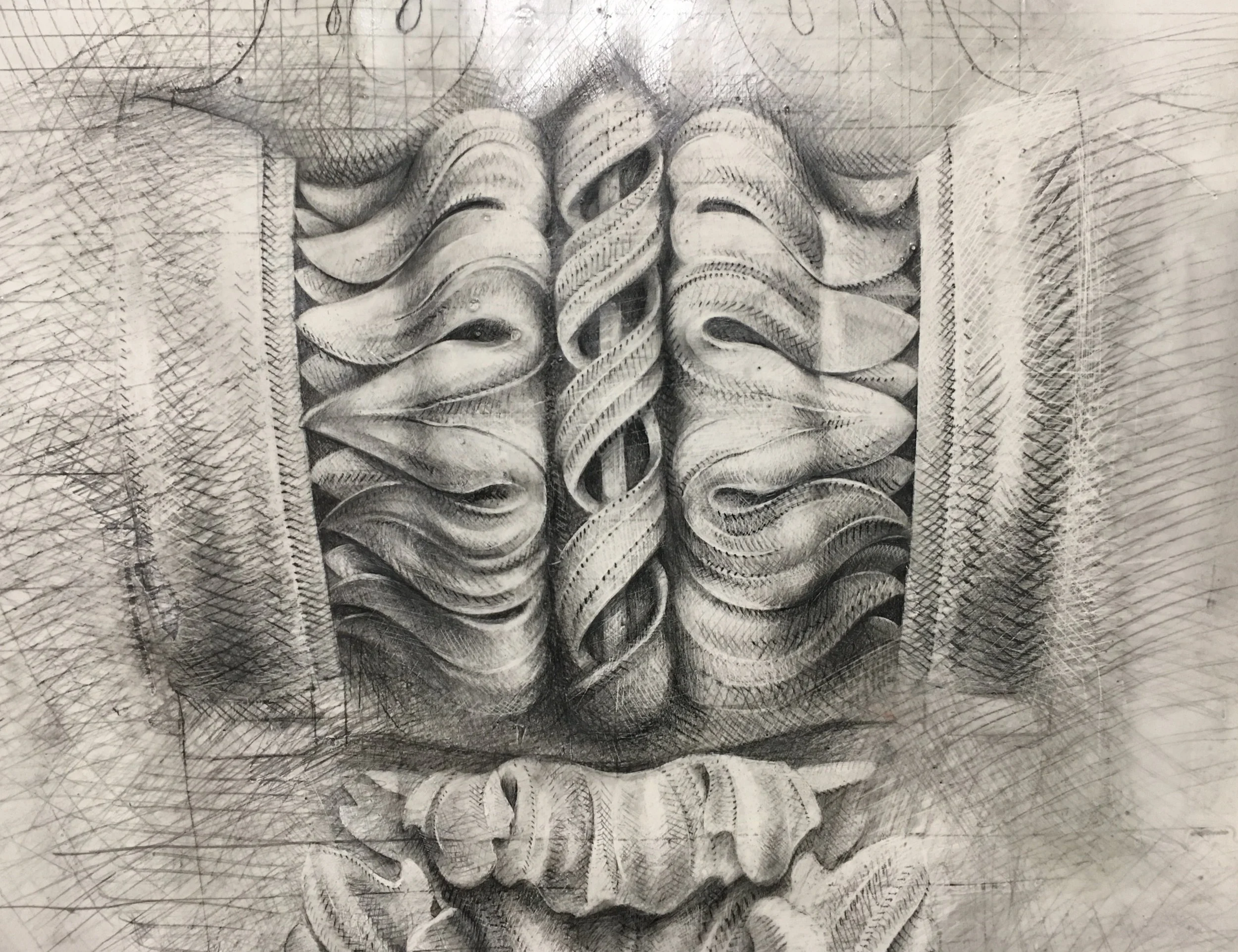 157th Street Detail 2018 Graphite on Paper 6'x6' .jpg