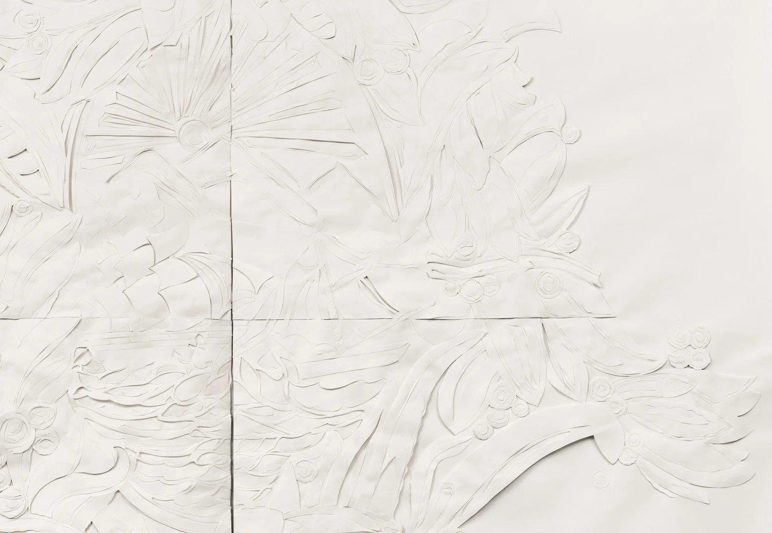 Grand Central Wreath 2 Detail, 108 x 84 inches, Cut Paper on Paper, 2024.jpg