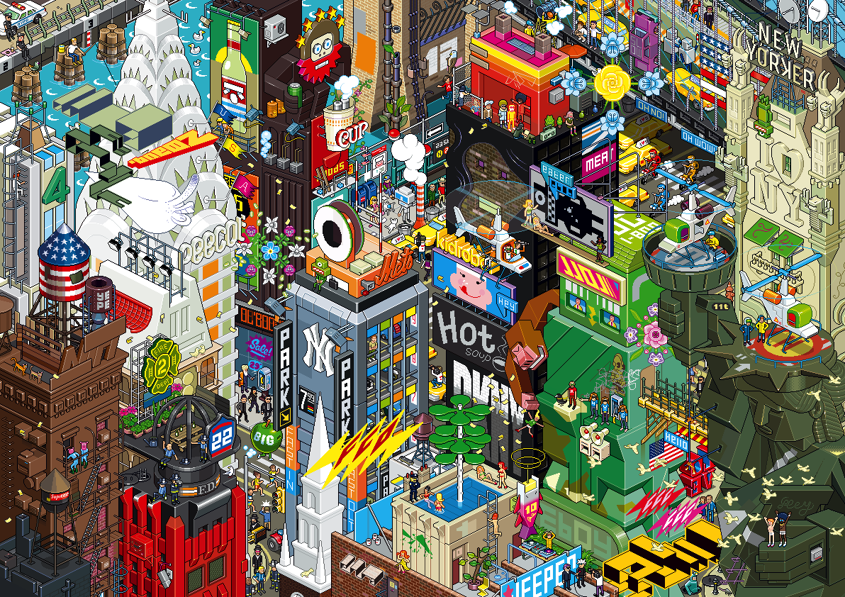 Tableau de New York en Pixel Art