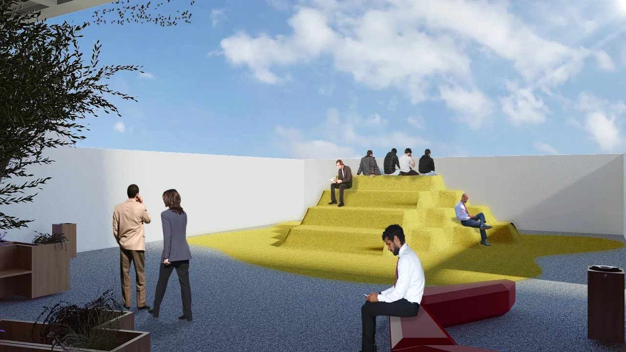 Amphitheatre covered with soft floor